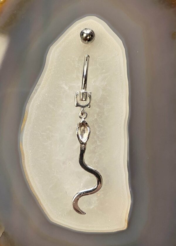 Banane nombril diams et pendentif serpent blanc