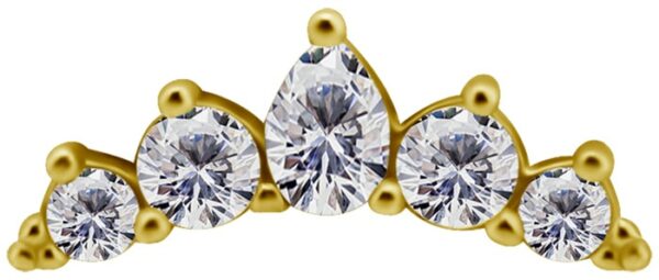 Bijou en or jaune 18 carats en forme de grande marquise