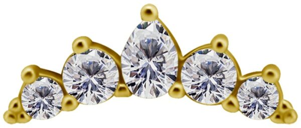 Bijou en or jaune 18 carats en forme de grande marquise